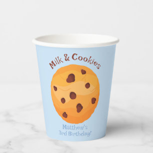 Vasos De Papel Leche y Galletas