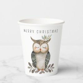 Vasos De Papel Lechuza acuática minimalista de navidad