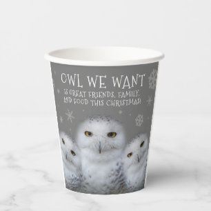 Vasos De Papel Lechuza divertida que queremos para los Navidades.
