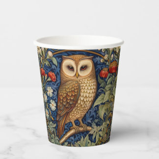 Vasos De Papel Lechuza en el jardín estilo William Morris