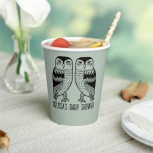 Vasos De Papel Lechuzas gemelas Cute PERSONALIZADO de Moda simple