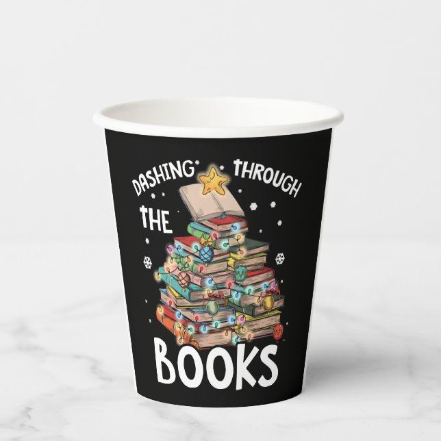 Vasos De Papel Lector de lecturas navideñas de vacaciones (Anverso)