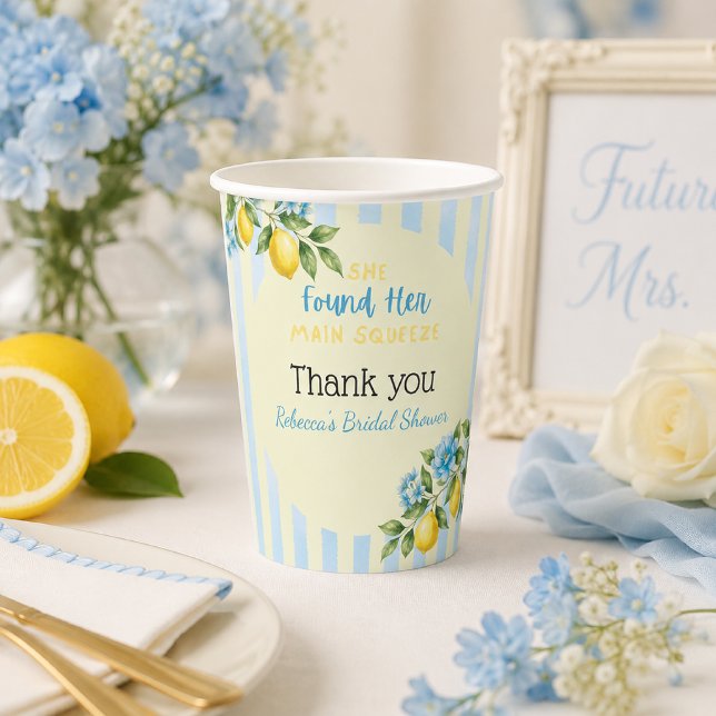 Vasos De Papel Lemon Blue Main Squeeze Despedida de Soltera (Subido por el creador)
