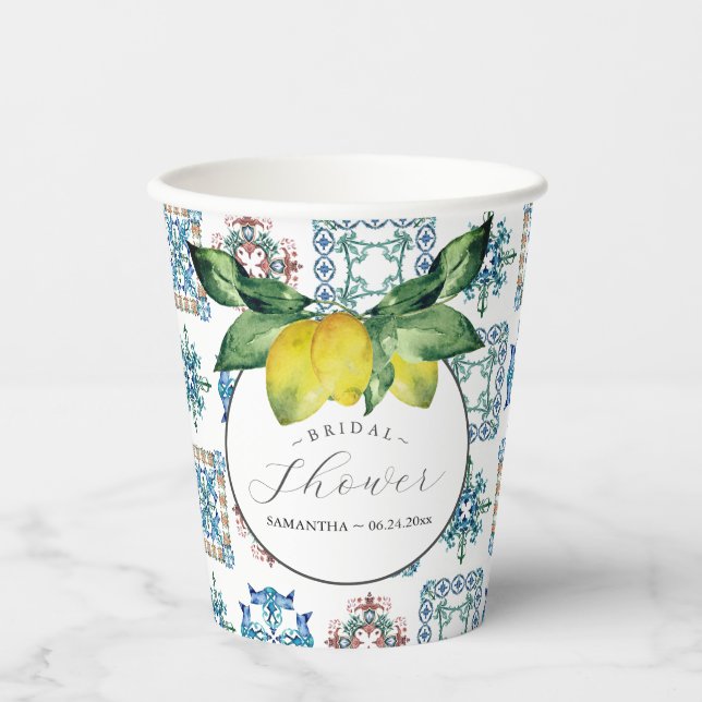 Vasos De Papel Lemon Bridal Shower (Anverso)