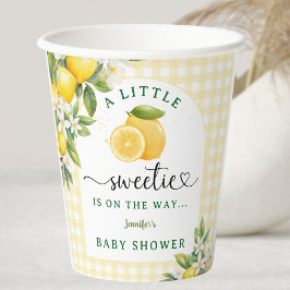 Vasos De Papel Lemon Citrus Baby Shower Yellow