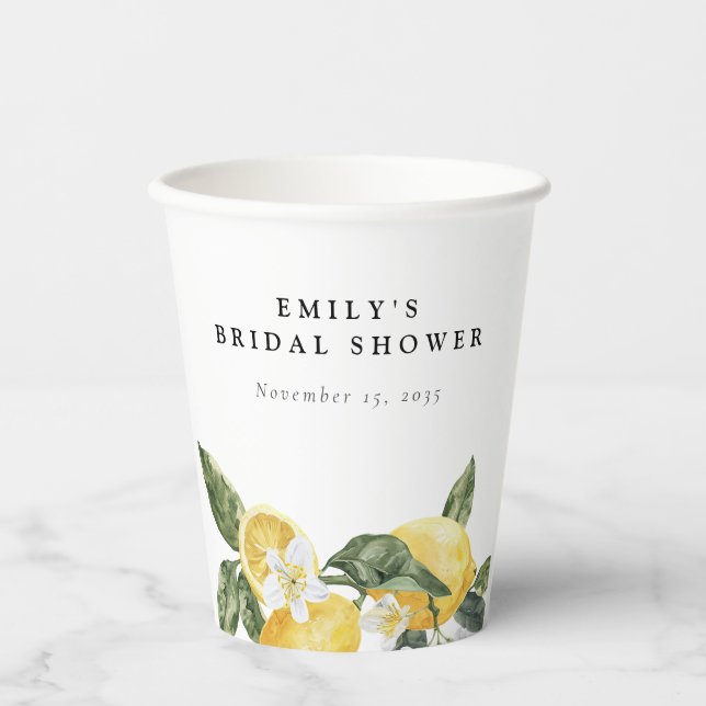 Vasos De Papel Lemon Citrus Main Squeeze Bridal Shower (Anverso)
