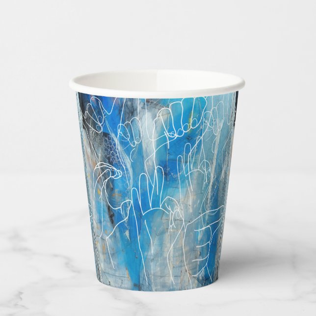 Vasos De Papel Lenguaje Rótulo americano (Izquierda)