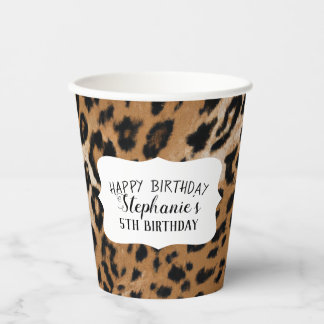 Vasos De Papel Leopard Animal Print Kids Birthday Fiesta