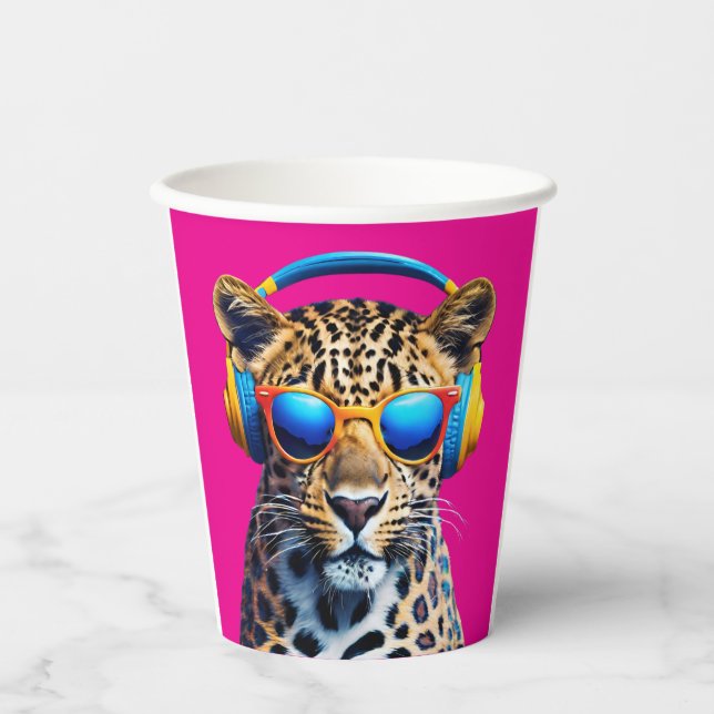 Vasos De Papel Leopard Jammin' (Anverso)