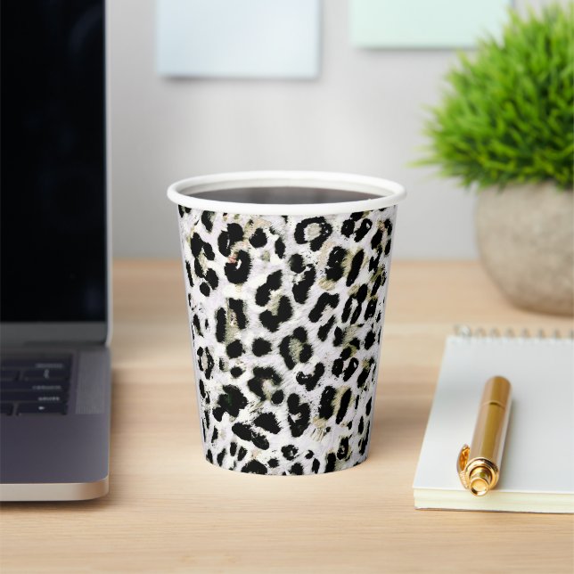 Vasos De Papel Leopard - Monograma de impresión, personalizado, (in situ)