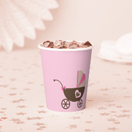 Vasos De Papel Leopard y Baby Shower rosa