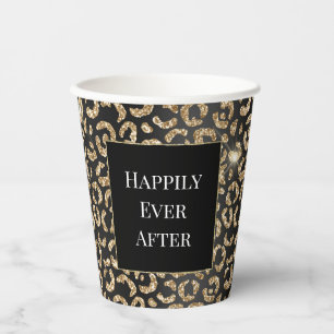 Vasos De Papel Leopardo negro de oro de moda