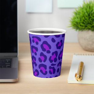 Vasos De Papel "Leopardo púrpura eléctrico"