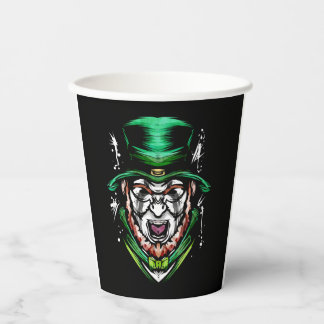 Vasos De Papel Leprechaun Metalizado negro oscuro en el Día de Sa