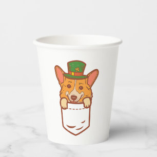 Vasos De Papel Leprechaun Welsh Corgi Pocket St Patricks Day Masc