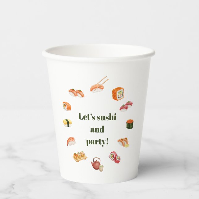 Vasos De Papel Let’s Roll into Fun! Sushi  (Anverso)
