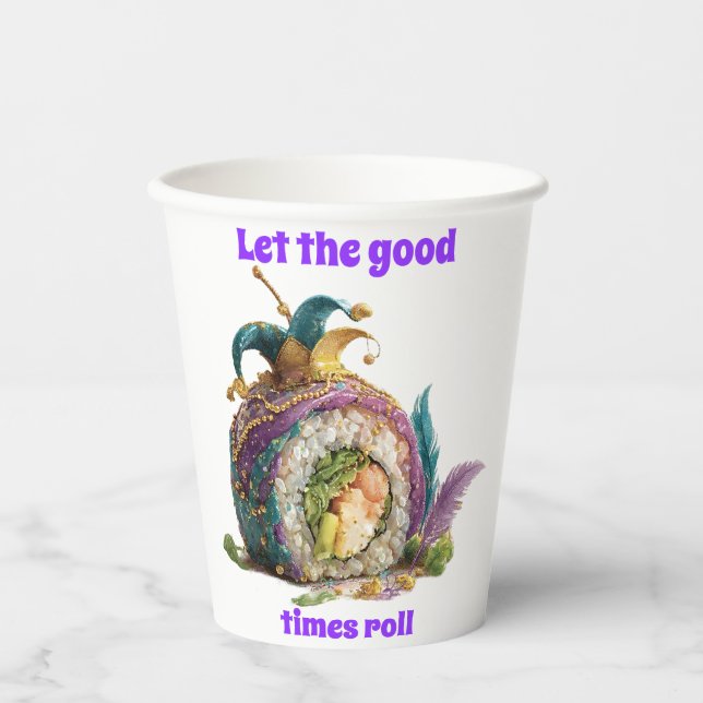 Vasos De Papel Let The Good Times Roll Mardi Gras (Anverso)