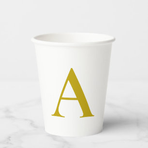 Vasos De Papel Letra inicial de monograma personalizado de color