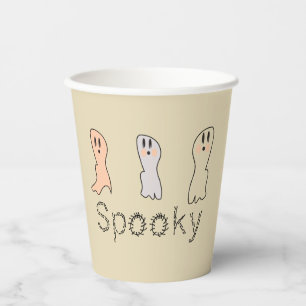 Vasos De Papel Letras a mano fantasma retro espeluznante