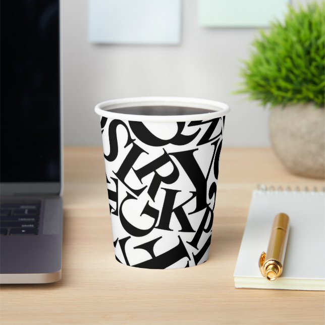 Vasos De Papel Letras de alfabeto (in situ)