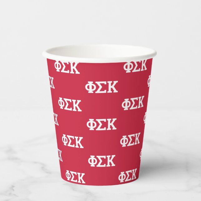 Vasos De Papel Letras de Phi Sigma Kappa (Anverso)