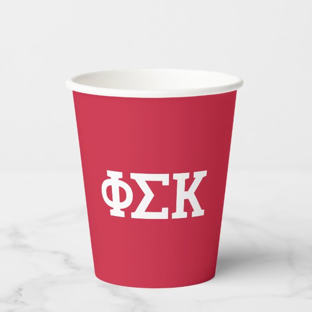 Vasos De Papel Letras de Phi Sigma Kappa (Anverso)