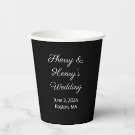Vasos De Papel Letras dulces en blanco y negro: Boda