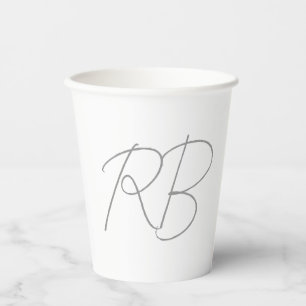 Vasos De Papel Letras iniciales únicas creativas de monograma mod