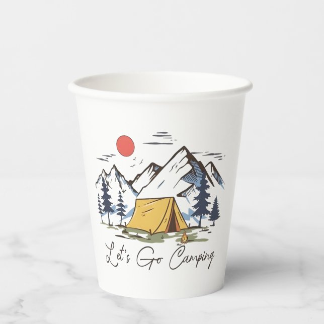 Vasos De Papel Let's Go Camping (Anverso)