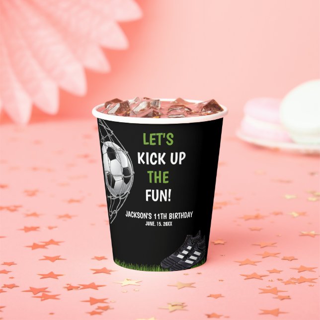 Vasos De Papel Let's Kick up the fun!, Funny Soccer Birthday (in situ)