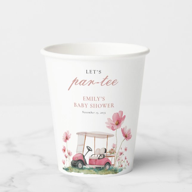 Vasos De Papel Let's Par-tee Golf Baby Shower (Anverso)