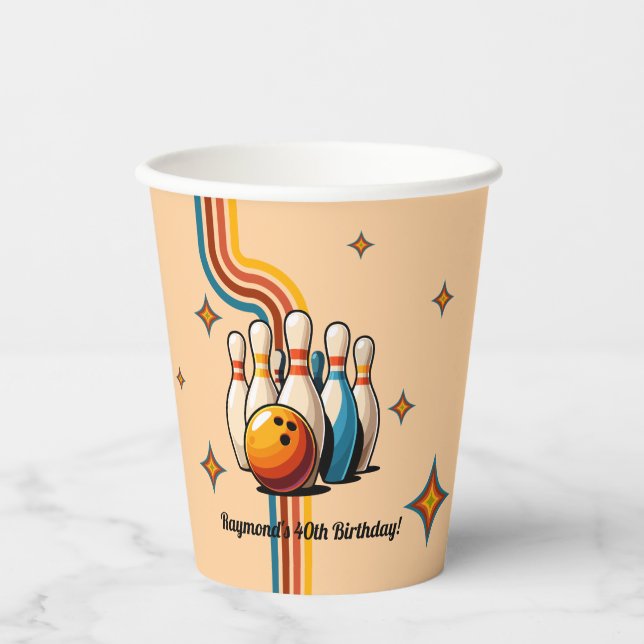 Vasos De Papel Let's Strike Up Some Fun Bowling Birthday Party (Anverso)