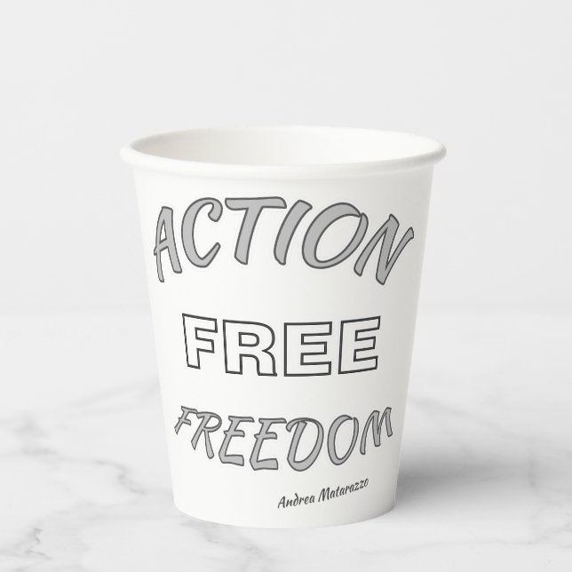 Vasos De Papel Libertad de acción (Anverso)