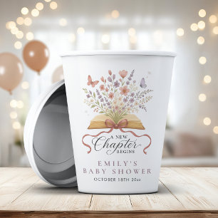 Vasos De Papel Libro de historias Baby Shower Wildflower