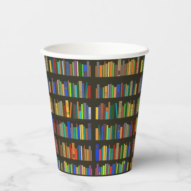 Vasos De Papel Libros Libros Librerías Diseño Copa de Papel (Anverso)