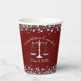 Vasos De Papel Licenciatura en Derecho Maroon Silver