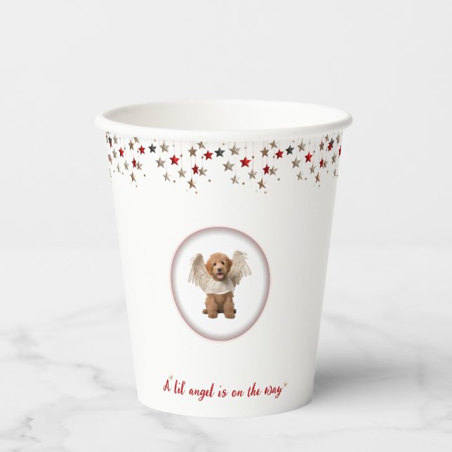 Vasos De Papel Lil' Angel Baby Shower Cups de papel (Anverso)