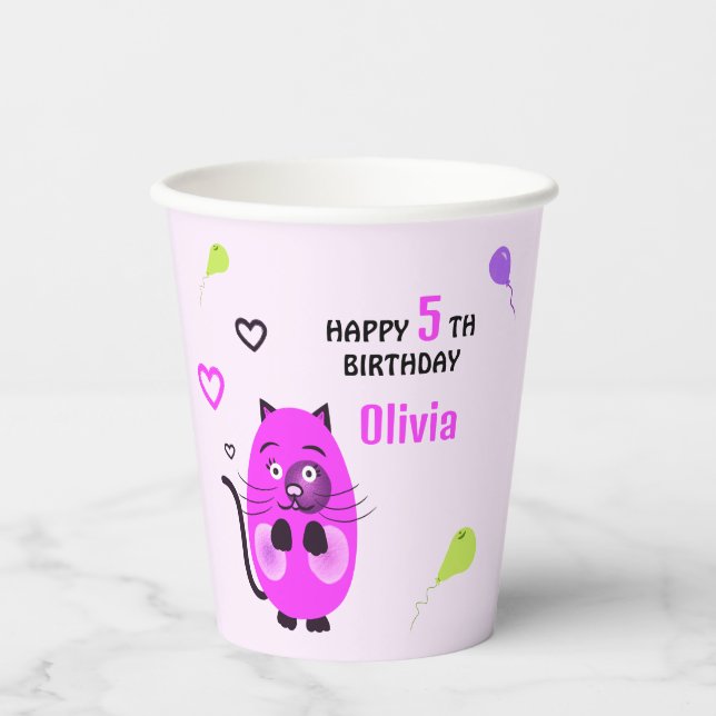 Vasos De Papel Lilac cat (Anverso)