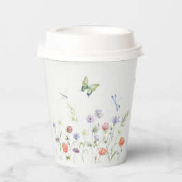 Vasos De Papel Lilac Wildflower Mariposa Fiesta Baby Shower