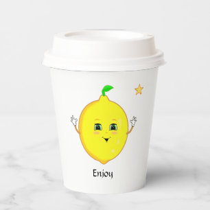 Vasos De Papel Limon y Estrella Personalizados Lindos
