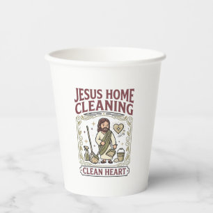 Vasos De Papel Limpieza del Hogar de Jesús Limpia el Corazón Limp
