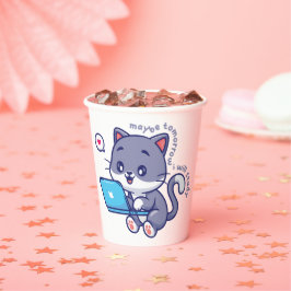 Vasos De Papel linda estudiante perezosa - tal vez mañana estudia