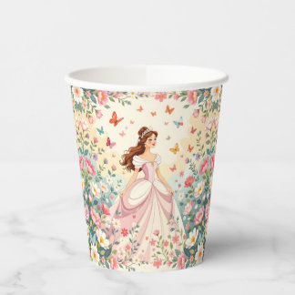 Vasos De Papel Linda princesa con mariposas
