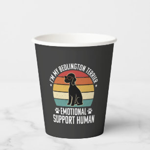 Vasos De Papel Lindo Bedlington Terrier de apoyo emocional humano