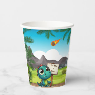 Vasos De Papel lindo, divertido dinosaurio