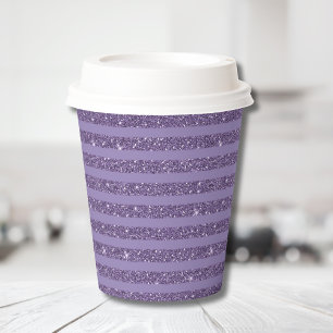 Vasos De Papel Líneas horizontales de estilo brillo ciruela ahuma