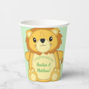 Vasos De Papel Lion Baby Shower Safari