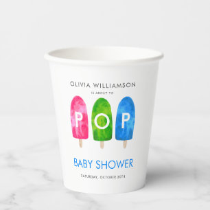 Vasos De Papel Listo para estallar Fiesta de Baby Shower colorida