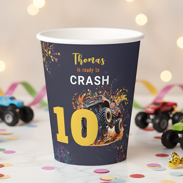 Vasos De Papel Listo para estrellar camión monstruo cumpleaños os (Subido por el creador)