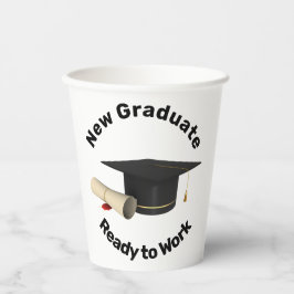 Vasos De Papel Listo para Trabajar como Graduado Reciente